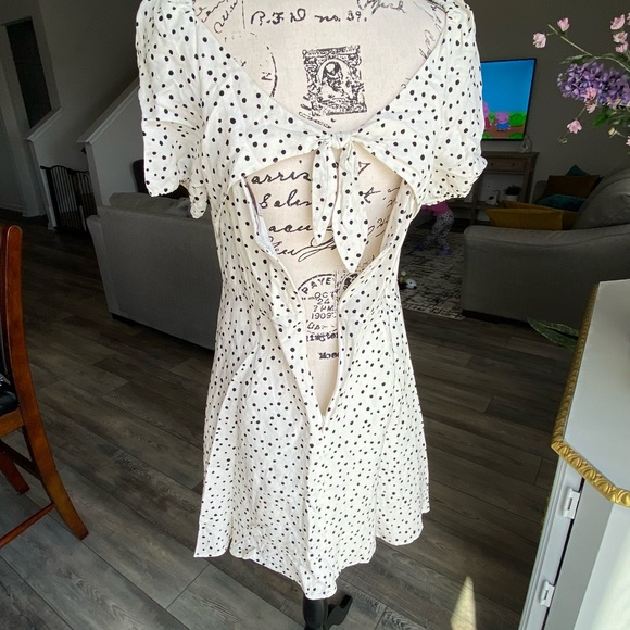 LOFT, polka dot, open back dress.#7 - Picture 7 of 16